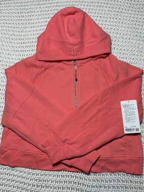 Lululemon raspberry cream scuba oversized 1/2 zip hoodie size m/l